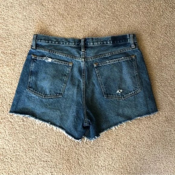 Abercrombie & Fitch Distressed Mid Rise Denim Shorts Sz 32 - Picture 3 of 6